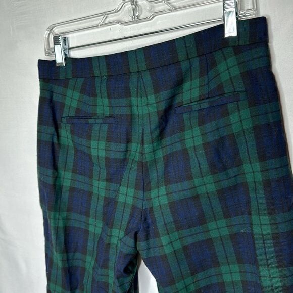 J.Crew Tartan Plaid Green/Navy Wool Blend Lined Pants. Size 6. - Picture 7 of 12